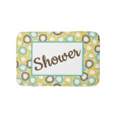 Retro-Style Circle Pattern Customizable バスマット (正面)