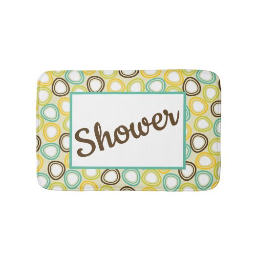 Retro-Style Circle Pattern Customizable バスマット (正面)