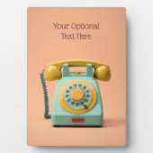 Retro-Style Custom Text Telephone フォトプラーク (正面)