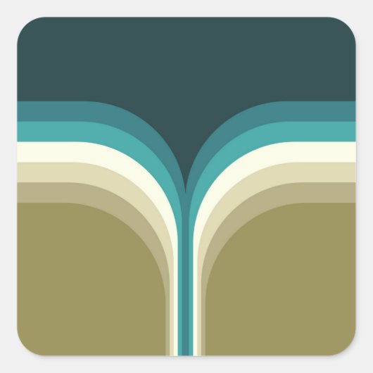 Retro style double arch decoration スクエアシール (正面)