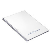 Retro Style Elegant Plain White Calligraphy Name ノートブック (右側)