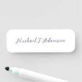Retro Style Elegant Plain White Calligraphy Name 名札 (インサイチュ)