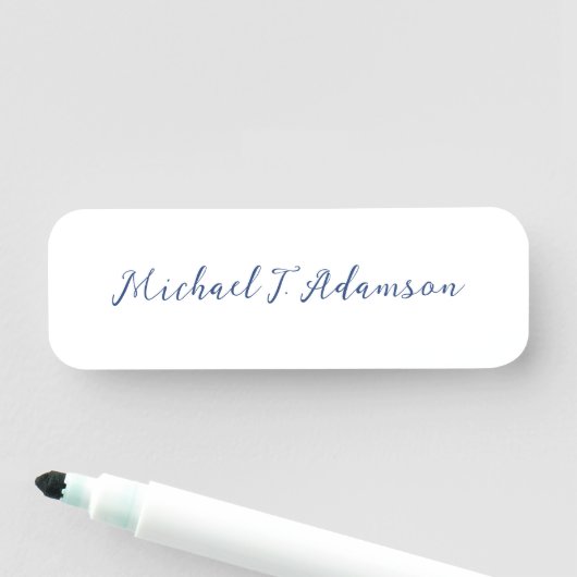 Retro Style Elegant Plain White Calligraphy Name 名札 (インサイチュ)