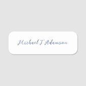 Retro Style Elegant Plain White Calligraphy Name 名札 (正面)