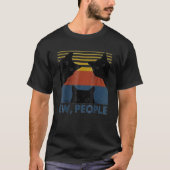Retro Style Ew, People T-Shirt Funny Cat Introvert Tシャツ (正面)