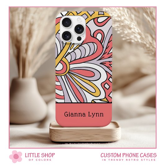 Retro-Style Floral Monogrammed Case-Mate iPhoneケース