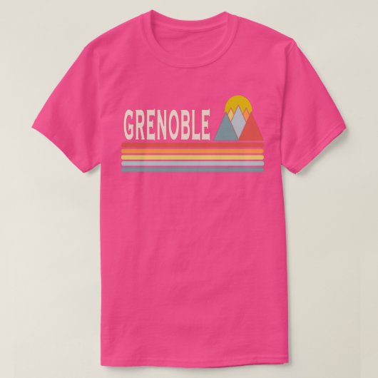 Retro Style Grenoble France Tシャツ (デザイン正面)