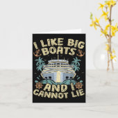 Retro Style I Like Big Boats And I Cannot Lie Crui カード (黄色い花)