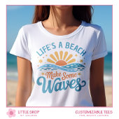 Retro Style Life’s a Beach Customizable Women’s Tシャツ