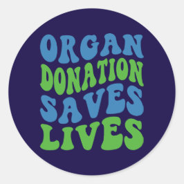 Retro Style Organ Donation Saves Lives Sticker ラウンドシール