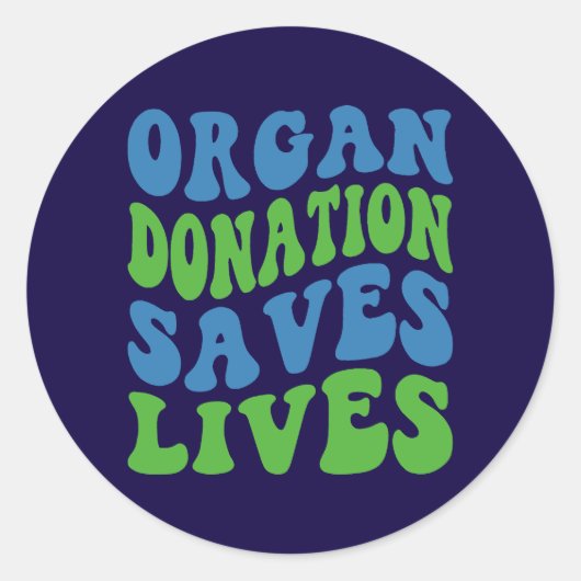Retro Style Organ Donation Saves Lives Sticker ラウンドシール (正面)