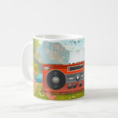 Retro-style portable radio cassette players コーヒーマグカップ (正面左)
