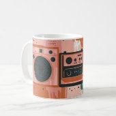 Retro-style portable radio cassette players コーヒーマグカップ (正面左)