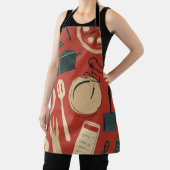 retro style printed pizza utensils Apron エプロン (インサイチュ)