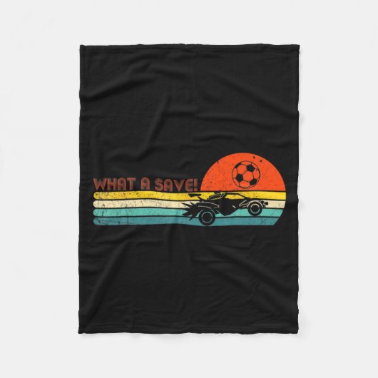 Retro Style Rocket Rc Soccer Car League Funny Game フリースブランケット (正面)