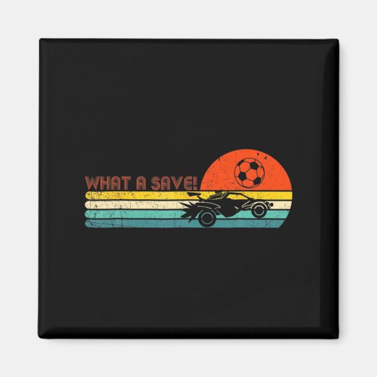 Retro Style Rocket Rc Soccer Car League Funny Game マグネット (正面)