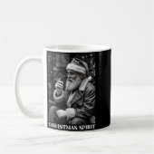 Retro Style Santa Claus Smoking Cigarette Christma コーヒーマグカップ (左)
