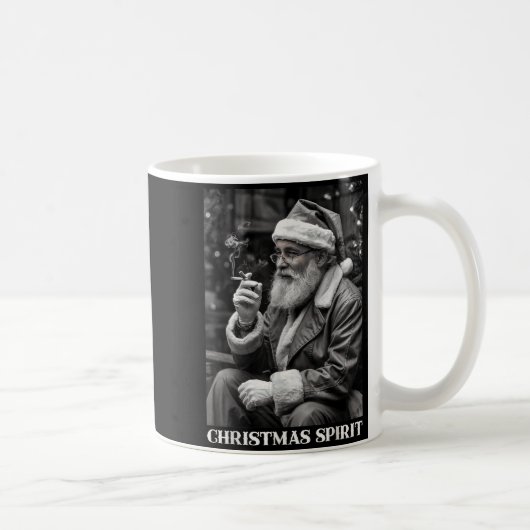 Retro Style Santa Claus Smoking Cigarette Christma コーヒーマグカップ (右)