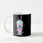 Retro Style Skull Skeleton Latte Coffee C Valen コーヒーマグカップ (左)