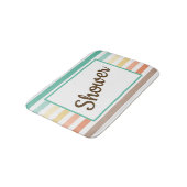 Retro-Style Stripe Pattern Customizable バスマット (アングル)