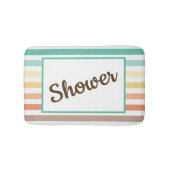 Retro-Style Stripe Pattern Customizable バスマット (正面)