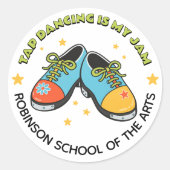 Retro Style Tap Dancing is My Jam Customizable ラウンドシール (正面)