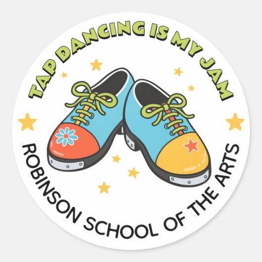 Retro Style Tap Dancing is My Jam Customizable ラウンドシール (正面)