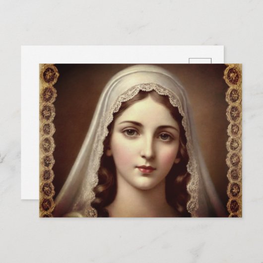 Retro Style Virgin Mary ポストカード (正面/裏面)