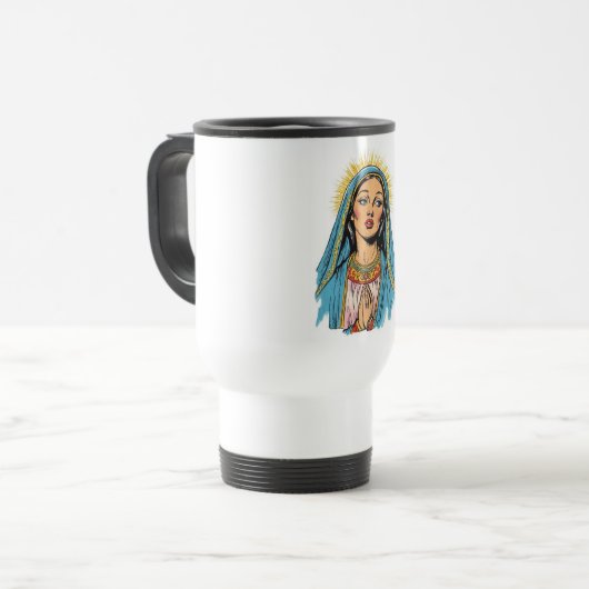 Retro Style Virgin Mary Travel Mug トラベルマグ (正面左)