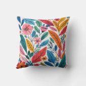 Retro style watercolor  throw pillow クッション (裏面)