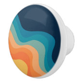 Retro style waves decoration セラミックノブ (右)