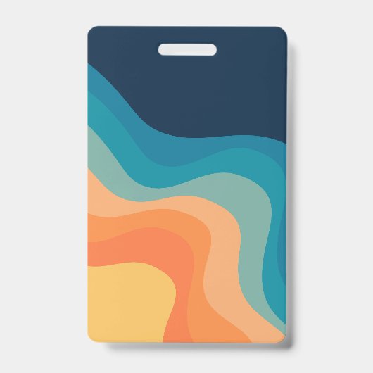 Retro style waves decoration バッジ (正面)