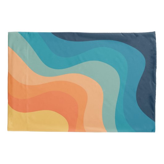 Retro style waves decoration 枕カバー (裏面)