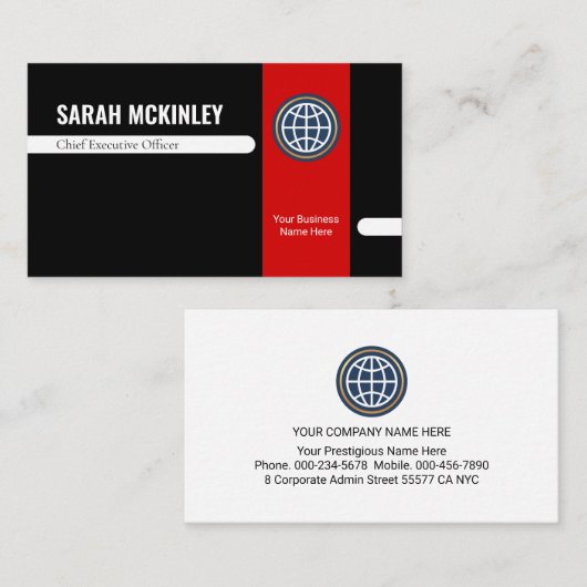 Retro Stylish Office Departmental Store Owner 名刺 (正面/裏面)