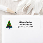 Retro Stylized Christmas Tree ラベル (インサイチュ)