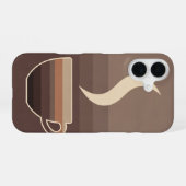 Retro Stylized Coffee Cup Art iPhone 16ケース (裏面横)