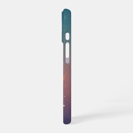 Retro Stylized Cosmic Cloud iPhone 16ケース (左側面)