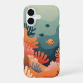 Retro Stylized Reef iPhone 16ケース (裏面)