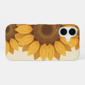 Retro Stylized Sunflower Geometry iPhone 16ケース (裏面横)