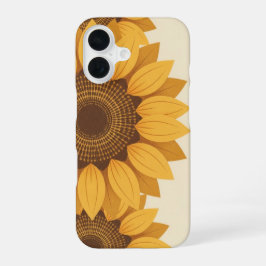 Retro Stylized Sunflower Geometry iPhone 16ケース