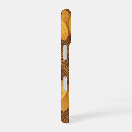 Retro Stylized Sunflower Geometry iPhone 16ケース (右側面)