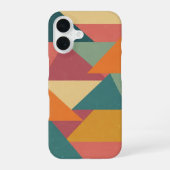 Retro Stylized Triangles and Blocks iPhone 16ケース (裏面)