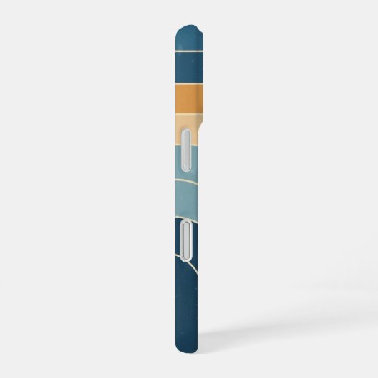 Retro Stylized Waves iPhone 16ケース (右側面)