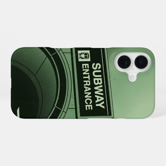Retro Subway Sign iPhone 16ケース (裏面横)