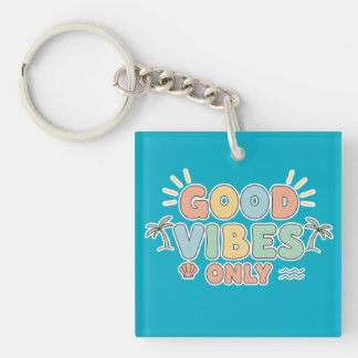 Retro Summer Beach Aesthetic Pastel Typography Art キーホルダー
