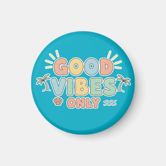 Retro Summer Beach Aesthetic Pastel Typography Art マグネット (正面)