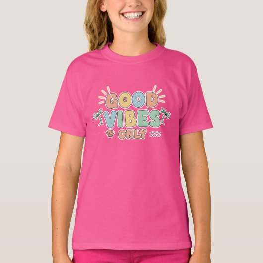 Retro Summer Beach Aesthetic Pastel Typography Art Tシャツ (正面)