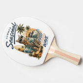 Retro Summer Cat Surfer Van 1980s California Wave 卓球ラケット (横)