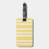 Retro Summer Chic Yellow Stripes Monogram ラゲッジタグ (裏面縦)