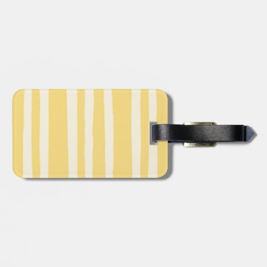 Retro Summer Chic Yellow Stripes Monogram ラゲッジタグ (裏面横)